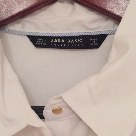 Zara Crisp White Midlength sleeve Blouse - Picture 2 of 5